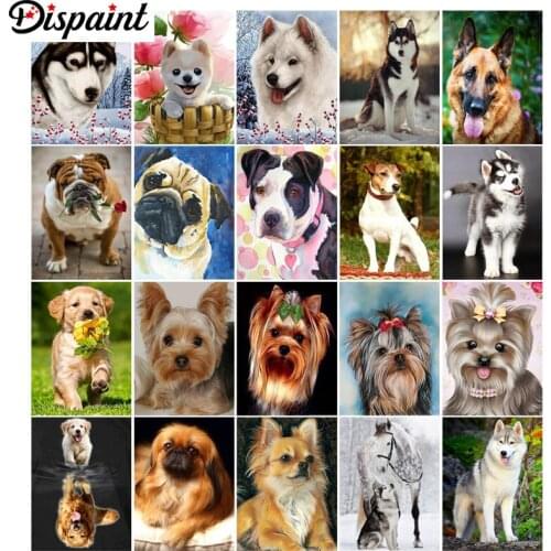 Dispaint 5d Diamond Painting Full Square/Round "Animal dog landscape" Picture Of Rhinestone DIY Diamond Embroidery Home Decor