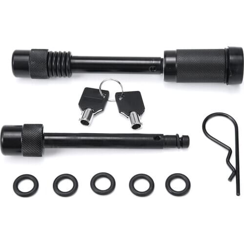 1pcs Trailer Hitch Lock Pin Set 5/8" & 1/2" Extra Long Black Receiver Lock with 2 Keys Trailer Accessories