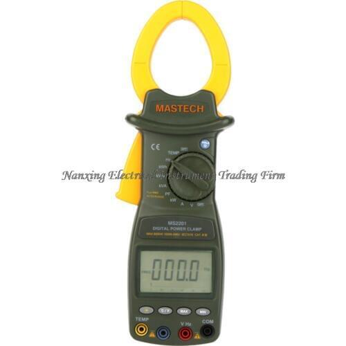 FAST SHIPMENT MASTECH MS2201 True RMS Auto Range Digital Power Clamp Meter Wattmeter Power Factor Meter Ammeter Voltmeter
