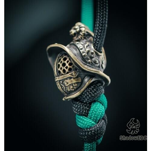 EDC Tibetan Silver Brass Knife Beads A Pendant Paracord Outdoor DIY Decorations Tibetan Silver Brass Camping Gear EDC Tools