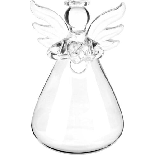 Hot Fashion Angel Clear Glass Wall Hanging Vase Bottle for Plant Flower Terrarium Hydroponic Container DIY Home Wedding Decora