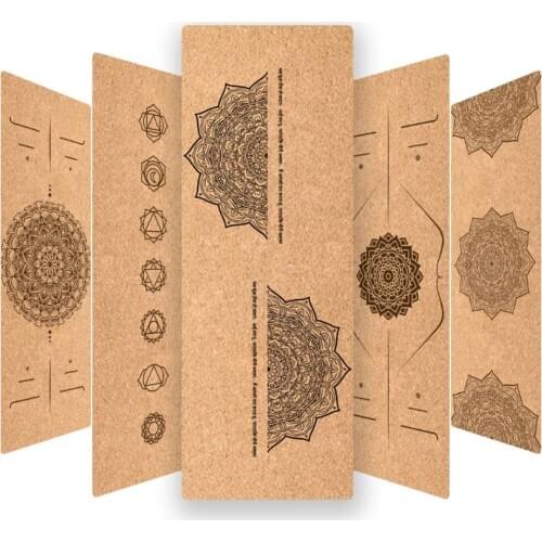 Customized Natural Cork TPE Yoga Mat Fitness Gym Sports Mats Pilates workout Pads Non-slip Yoga mats 6mm Absorb Sweat Odorless