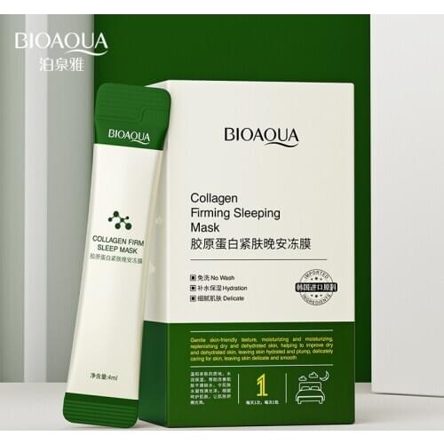 20Pcs Collagen Firming Good Night Froze Film Anti-Aging Moisturizing Oil-Control Sleeping Mask Depth Replenishment Skin Care