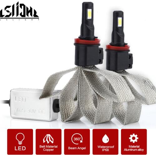 LSlight H7 H11 LED Headlight Bulbs Kit 6000K White H8 H9 Auto Car Headlamp Replacement Universal LED Foglights 12V