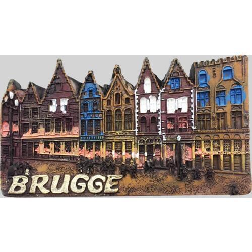 Lychee Belgium Fridge Magnet Old Streets of Brugge Refrigerator Magnet Travel Souvenirs Home Decoration