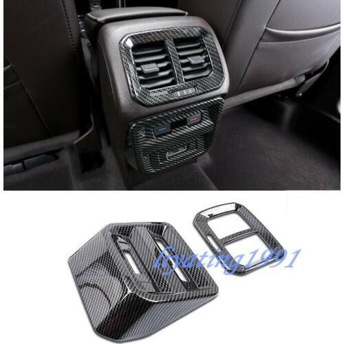 Car modification Car accessories Carbon Fiber Rear Air Vent Outlet Cover Trim ForVW Tiguan 2017 2018