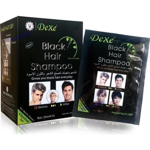 Unisex Fashion Strong Hold Grey Hair Removal Salon Hair Dye Shampoo Black Plant Dyeing Natural