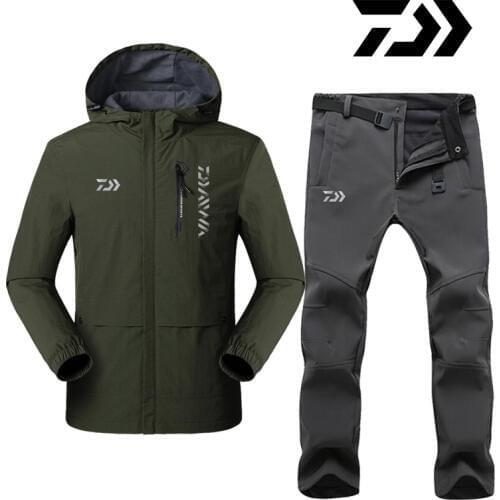 Reflective Daiwa Winter Fishing Clothing Sets Men Breathable Keep Warm Protection Outdoor Sportswear Clothes Fishing Clothes