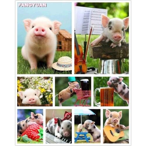 Cute Pig Diy 5D Diamond Art Painting Accessories Animals Full Drill Cross Stitch Kit Diamond Embroidery Mosaic Room Home Decor