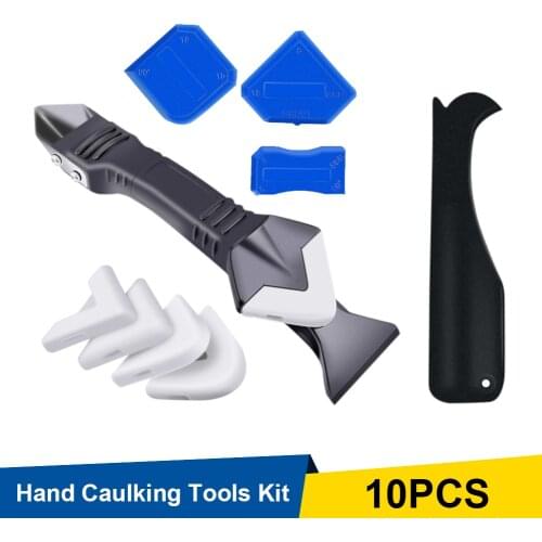 10Pcs Hand Caulking Tools Kit Caulk Remover Tools Silicone Sealant Finishing Tool Caulk Nozzle Applicator Finishing for Window