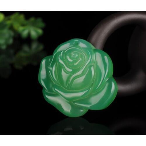 Natural Jade Red Agate Rose Girl