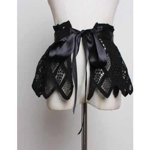 Autumn and Winter Romantic Vintage Lace Flower Jie Pin Feet Pants Shirt Dresses Ms. Decoration Repair Tie-Waist Qun Kuan Girdle