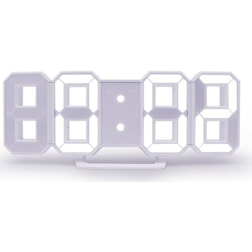 Ins plastic 3dled wall clock stereo digital small alarm clock luminous desktop electronic clock USB