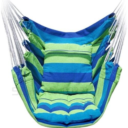 Hanging Hammock Chair Swinging Seat Travel Camping Home Garden Adults Kids Indoor Thickened Outdoor Swing Chairs With Cushion