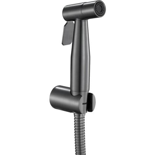 Handheld Bidet Spray Shower Set Toilet Sprayer Douche Kit Bidet Faucet with Base and 1.5M Hose Stainless Steel, A