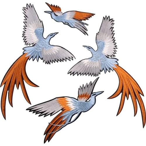 1 Set of Phoenix Bird Embroidery Cloth with Personalized Patch Pattern Clothes Decoration Accessories Self-adhesive DIY