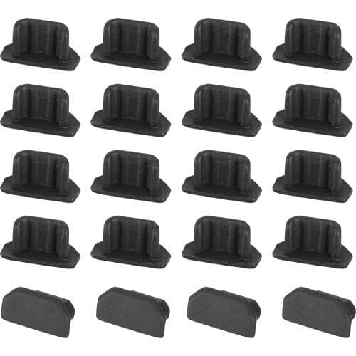 Uxcell 20pcs Silicone Micro USB Anti-Dust Stopper Cap Cover Black for Micro USB Female Port
