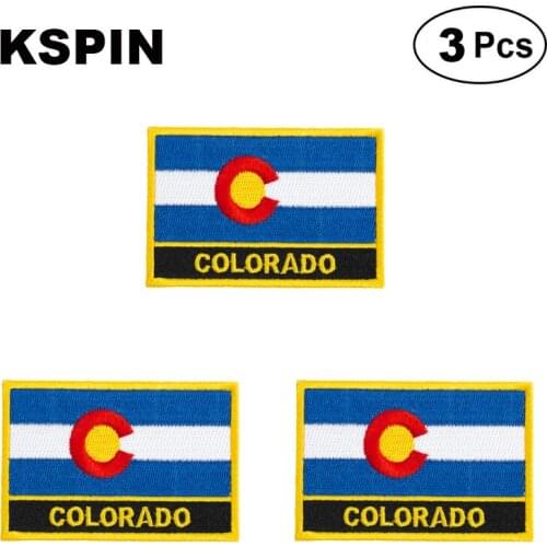 U.S.A Colorado Rectangular Shape Flag patches embroidered flag patches national flag patches for clothing DIY Decoration