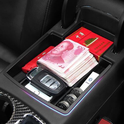 Car Styling ,Car Organizer for Audi Q5 2009-2017 Central Armrest Storage Box Container Holder Tray auto Accessories