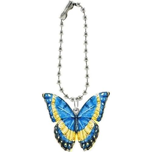 TAFREE Beautiful Butterfly Resin Charm Keyholders Natural Insect Tiny Key Ring Wedding Jewelry For Mother Festival Party