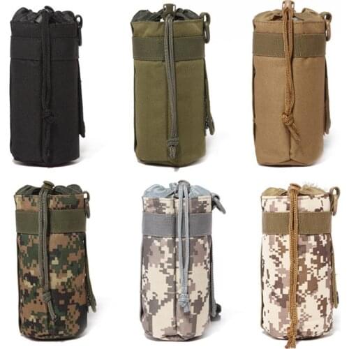 Outdoor Portable Tactical Military Hiking Water Bottle Kettle Bag Pouch Holder