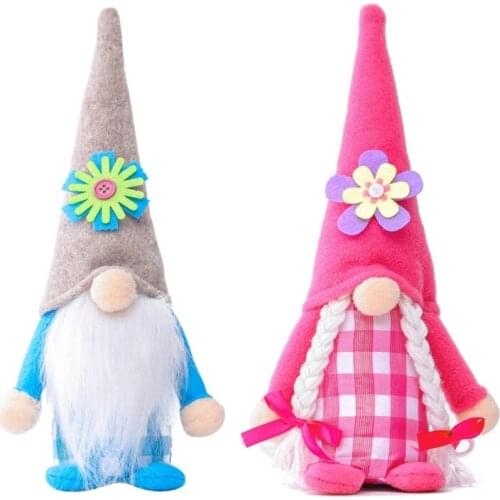 Spring Gnome Mothers Day Swedish Tomte Gnome,Springtime Flower Scandinavian Figurine Nordic Plush Farmhouse Home Decor