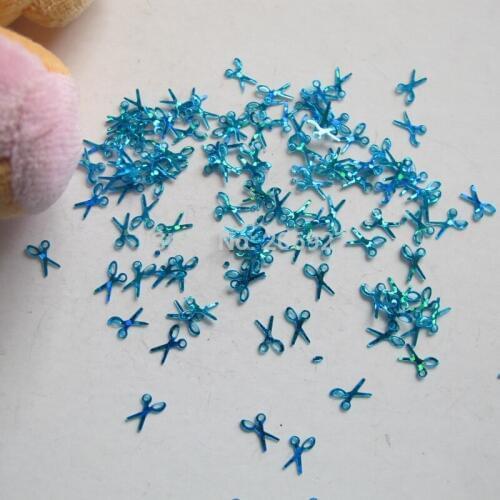 GD1-6 20g/bag Cute Laser Blue Scissor Nail Art Shinny Glitter Cute Decoration Nail Art Decoration