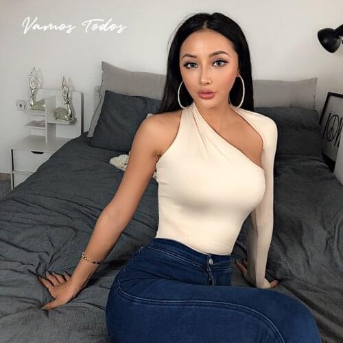 Long Sleeve Bodysuit Women Bodycon Jumpsuit Crotch Basic Overalls Top Hollow Out Overalls for Women irregular Sexy Bodysuits