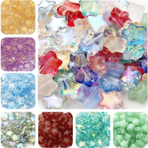 10PC/lot 8mm AB Color Star Beads Czech Glass Loose Spacer Beads for Jewelry Making Hairpin Handmade Diy Accessories
