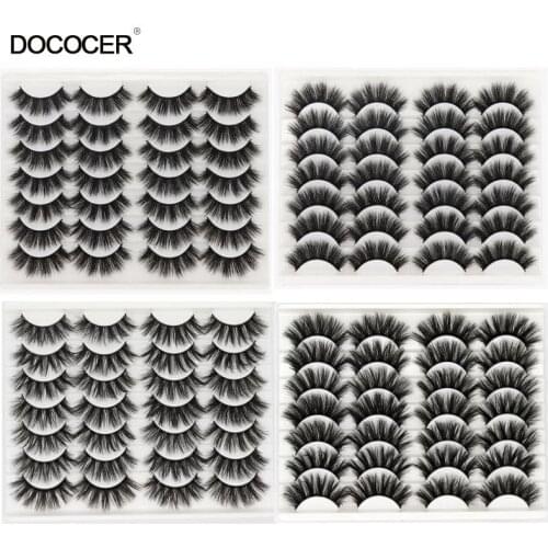 2/4/10/14 Pairs 3D Faux Mink Hair False Eyelashes Wispies Fluffies Drama Eyelashes Natural Long Soft Handmade Crueltyfree