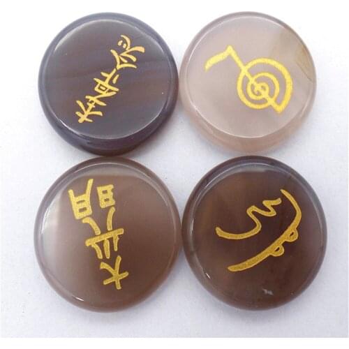 4Pcs/set 25x6mm Wholesale Natural Gray Agate Seven Chakras Reiki Healing CAB DIY Jewelry Accessories S196