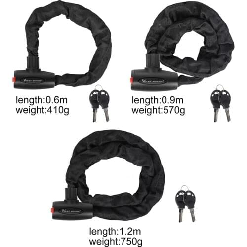 6mm Thick Heavy Duty Bike Chain Lock Anti-theft Motorcycle Scooter Bicycle Cable Secure Lock