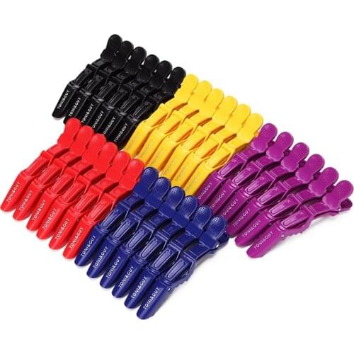 6pcs/lot Plastic Hair Clip Hairdressing Clamps Claw Section Alligator Clips Barber For Salon Styling Hair Accessories Hairpin