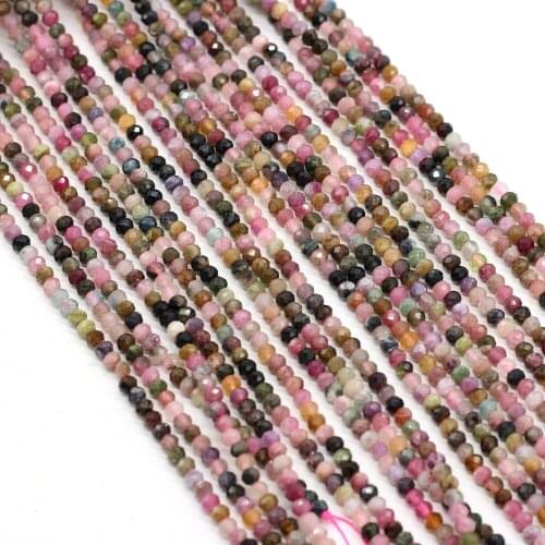 Small Beads Natural Semi-Precious Stone Section Beaded Ms Charm Tourmaline Beads for Jewelry Making Beadwork DIY Bracelet 3x4mm