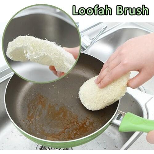 Kitchen Cleaning Brushes Natural Loofah Luffa Loofa Superfine Fiber Brush Cookware Pot Brushes Kitchen Cleaning Brushes 2021