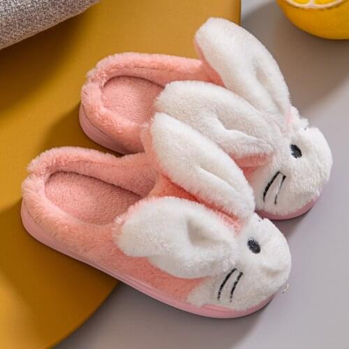 Kids Winter Slippers Infant Baby Fur Bunny Soft Slippers Childrens Plush Indoor Home Slipper Bowtie Shoes For Toddler Girls New
