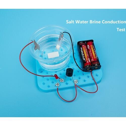 DIY brine conduction test toys children STEM salt water science learning aid educational toy student physics chemical experiment