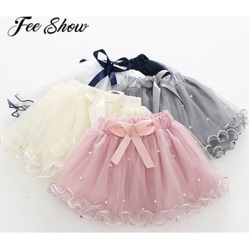 Kids Girls Chic Tulle Skirt Elastic Waistband Princess Bowknot Ruffle Skirts for Toddler Birthday Party Ballet Tutu Skirts