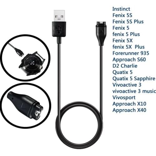 Smart Watch Charger Cable for Garmin Fenix 5 5S 5X Plus,Forerunner 935,Approach S60,5 Sapphire,Vivoactive 3 Music,Vivosport