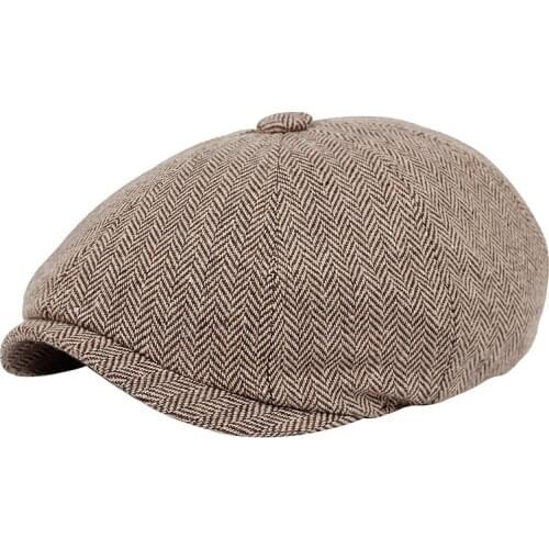 New mens Beret Hat Men Women Wild Newsboy Cap Hats Tweed Gatsby Octagonal Black White Herringbone Vintage Ivy Hats gorras