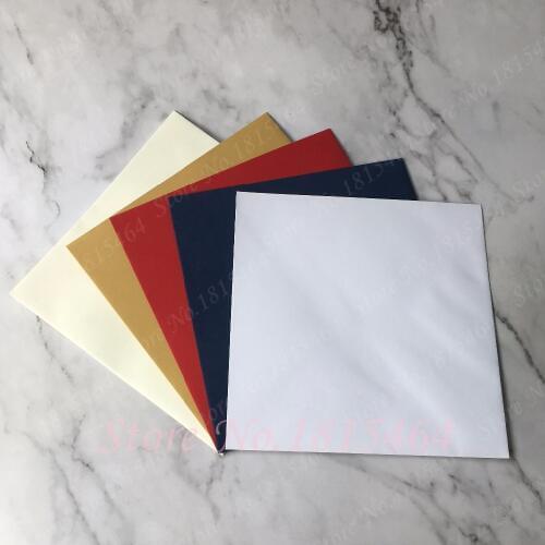 50pcs 160*160mm White Envelope or Ivory color Envelope use to loaded Wedding Invitation Cards/Greet Cards