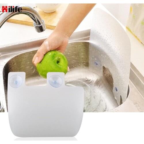 Kitchen Organizer Sink Water Splash Baffle Cooking Oil Splash Proof Plates Translucent With Attached Sucker Bathroom Accessories
