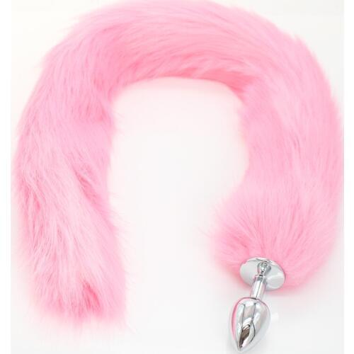 Large Size Stainless Steel 78cm Long Fox Tail Metal Anal Butt Plug BDSM Sex Toys for Men and Women Games GS0169