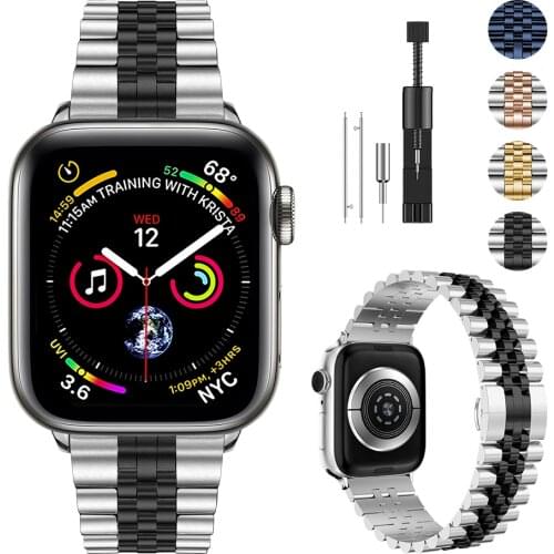 Metal stainless steel strap for Apple watch band 44mm 42mm 40mm 38mm Men/Women bracelet metal wristband for iwatch 6 5 4 3 2SE