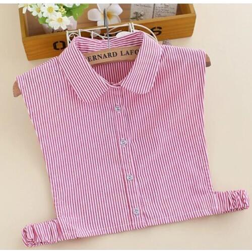 Fashion Red plaid round neck Spinner Neck Collar Dickey Shirt Cotton Fake False shirt Sweater retro collier femme fake collar