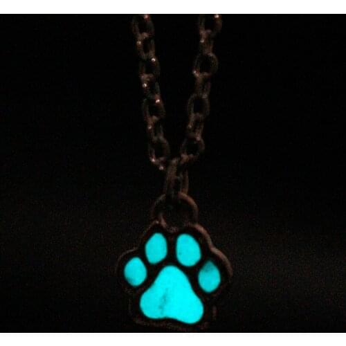 MQCHUN Fashion Jewelry Glow in Dark Luminous Pet Dog/Cat Footprint Choker Necklace -30