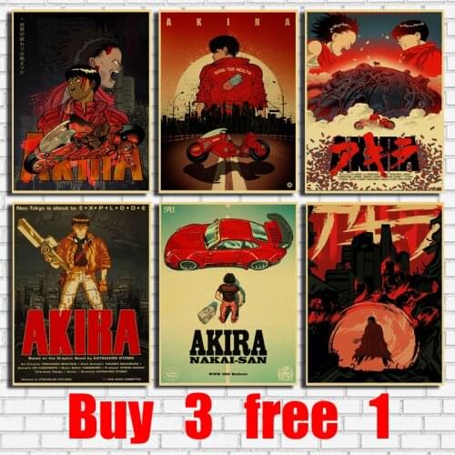 Retro Okra Japanese Anime Retro Kraft Poster Bar Office Coffee Shop Home Art Wall Stickers