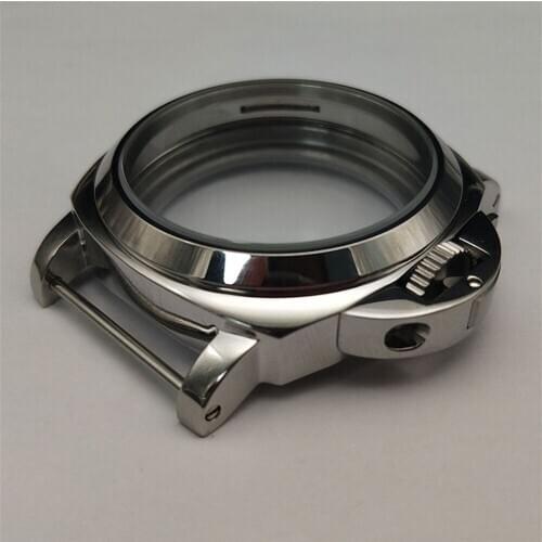 Watch Accessories for ETA 6497 6498 Stainless Steel Silver Watch Case Kit 44mm for S ST3600 ST3620 Series Movement