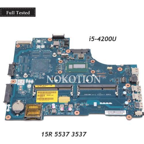 NOKOTION laptop motherboard for DELL inspirion 15R 3537 5537 Mainboard I5-4200U CPU CN-000GCY 000GCY VBW01 LA-9982P
