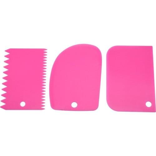 New 3PCS DIY Scraper Cake Decorating Fondant Pastry Cutters Baking Spatulas Tools